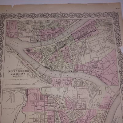Plano de la ciudad de Pittsburch y Cincinnati siglo XIX