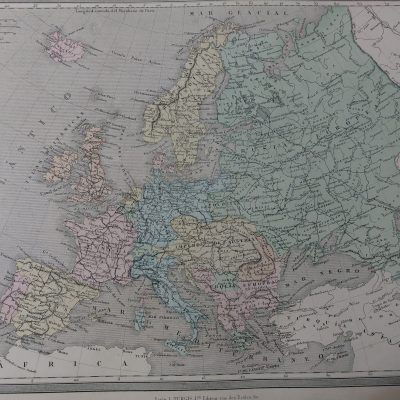 Mapa antiguo Siglo XIX Europa Dufour Vuillemin Aragó
