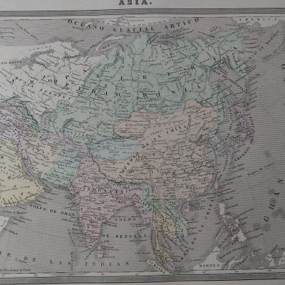 Mapa antiguo Siglo XIX Asia Dufour Vuillemin Aragó