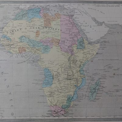 Mapa antiguo Siglo XIX Africa Dufour Vuillemin Aragó