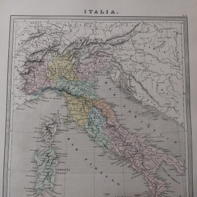 Mapa antiguo Siglo XIX Italia Dufour Vuillemin Aragó