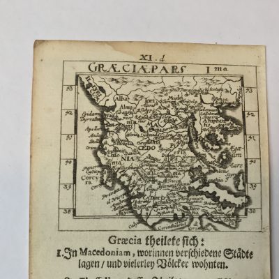 Mapa antiguo siglo XVIII Grecia Macedonia 1702 Müller