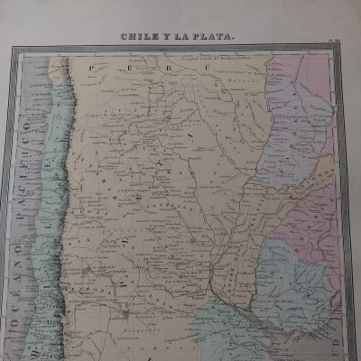 Mapa antiguo Siglo XIX América del Sur Chile y la Plata Dufour Vuillemin Aragó