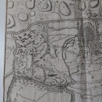 Mapa antiguo Siglo XVIII Plano Turín Italia 1706 Basire Tindal Rapin