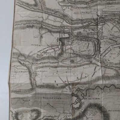 Mapa antiguo Siglo XVIII Batalla Oudenaarde Bélgica 1708 Gran Bretaña Francia [1745] Basire Tindal Rapin