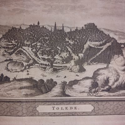 Grabado antiguo Siglo XVIII Tolede Toledo Castilla la Mancha Vieja España 1707 Pieter van der Aa