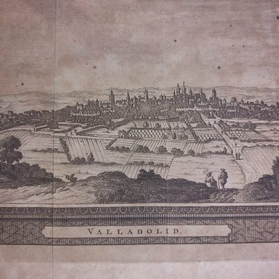 Grabado antiguo Siglo XVIII Valladolid Castilla y Leon España 1707 Pieter van der Aa