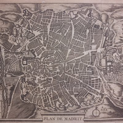 Mapa antiguo Siglo XVIII Plan de Madrit Madrid España [1707] Pieter van der Aa