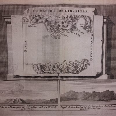 Grabado antiguo Siglo XVIII ESTRECHO DETROIT DE GIBRALTAR ESPAÑA REINO UNIDO [1707] Pieter van der Aa