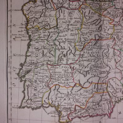 Mapa Siglo XVIII Royaumes d’Espagne et de Portugal Reino de España Península [1780] Vaugondy