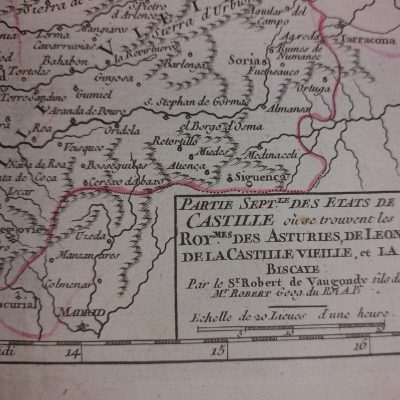Mapa Siglo XVIII Estados de Castilla Asturias León Castilla la Vieja Vizcaya BIzcaya 1749 Vaugondy