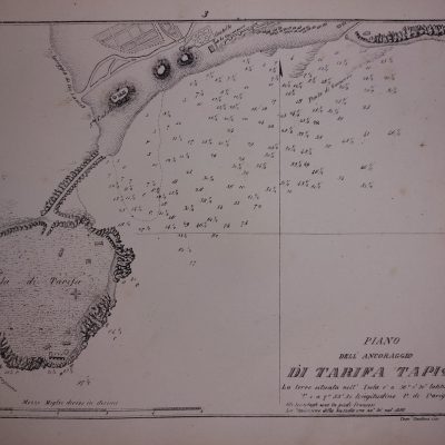 Mapa Siglo XIX Piano dell’Ancoraggio di Tarifa Fondeadero de Tarifa Cádiz Andalucía [1861] Santoni