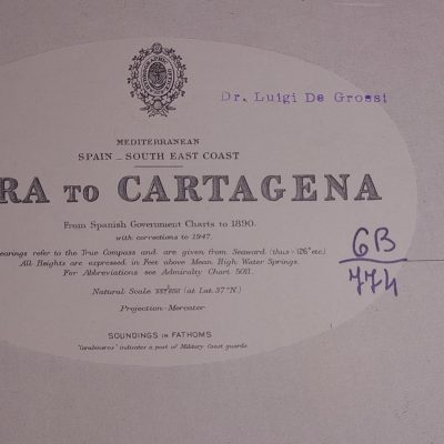 Carta Naútica Siglo XX Mediterráneo Costa Sureste Adra Almería Andalucía Cartagena Murcia [1947]