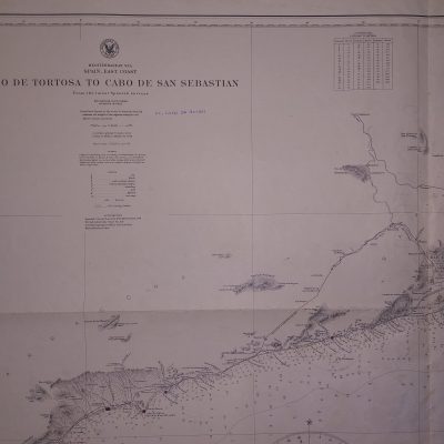 Carta Naútica siglo XX Cabo Tortosa Tarragona Cabo San Sebastián Girona Cataluña Catalunya [1930]