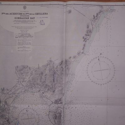 Carta náutica Siglo XX Acebuche Chullera Bahía Gibraltar Cádiz Andalucía España Reino Unido [1955]