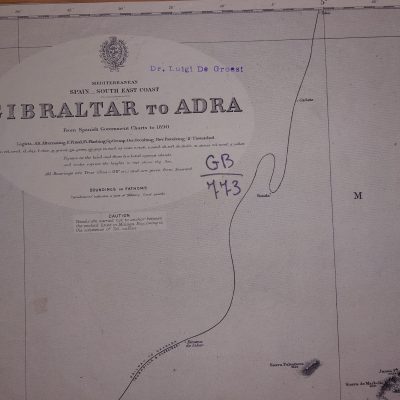 Carta naútica Siglo XX Mediterráneo Gibraltar Reino Unido Cádiz Andalucía Adra Almería España [1956]