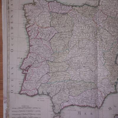 Mapa antiguo Siglo XVIII Los Reinos de España y Portugal Península Ibérica [1786] Jacques Ayrouard