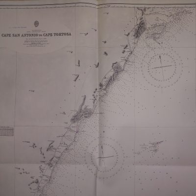 Cárta náutica Siglo XX Mediterráneo Cabo San Antonio Alicante Cabo Tortosa Tarragona Cataluña [1940]