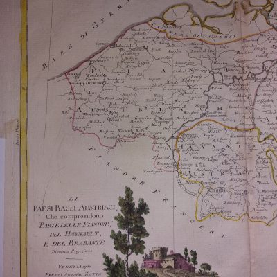 Mapa antiguo Siglo XVIII Li Paesi Bassi Austriaci Países Bajos austríacos Bélgica 1780 DATADO Zatta