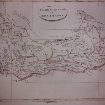 Mapa Siglo XIX COLONIA DEL CAPO D BONA SPERANZA CABO DE BUENA ESPERANZA SUDÁFRICA [1820] Luigi Rossi
