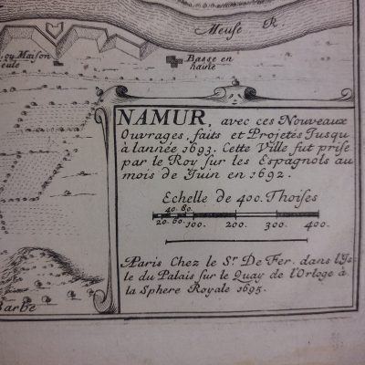 Mapa antiguo Siglo XVIII NAMUR WALLONIA VALONIA BÉLGICA [1705] Nicolas de Fer