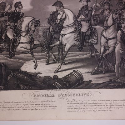 Grabado antiguo Siglo XIX Guerras Napoleónicas Napoleón Bataille D’Austerlitz Paul Legrand Dopter