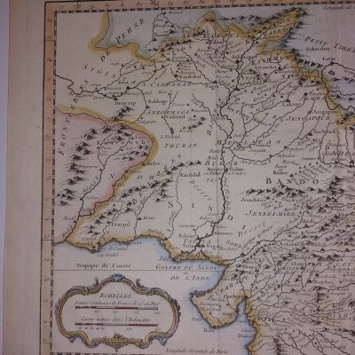 Mapa antiguo Siglo XVIII India Sri Lanka Bangladesh Pakistán Nepal 1752 DATADO Bellin