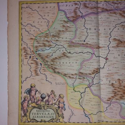 Mapa Siglo XVII Episcopatus Tervelae et Albarrasin Obispado de Teruel y Albarracín Aragón [1672] BLAEU