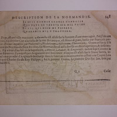 Mapa Siglo XVII Description des Andegau et Cenoman en la Gaule Lugd France Francia [1618] Bertius