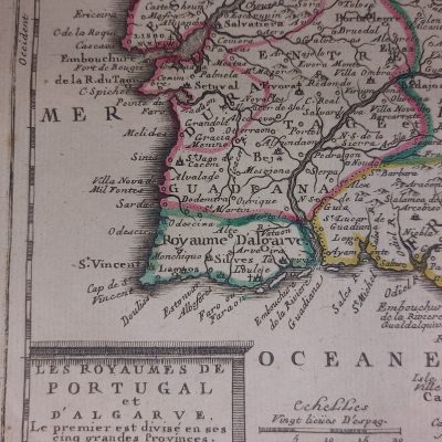 Mapa Siglo XVIII Les Royaumes de Portugal et D’Algarve Reinos de Portugal y el Algarve [1719]CHIQUET