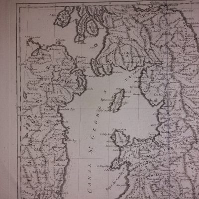 Mapa Siglo XVIII Royaume Angleterre partie septentrionale Inglaterra Reino Unido Gran Bretaña [1787] Bonne