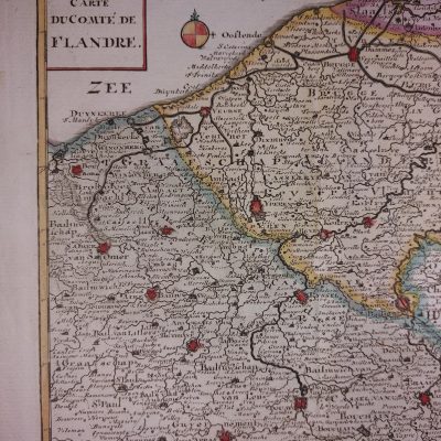Mapa Siglo XVIII Nouvelle Carte Ducomté Flandre Flandes Bélgica Paises Bajos Netherlands [1788] Gravius