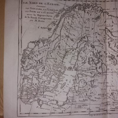 Mapa antiguo Siglo XVIII Nord Europe Danemark Norwege Suede Laponie Russia Escandinavia [1780] Bonne