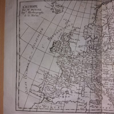 Mapa antiguo Siglo XVIII L’ Europe Europa [1780] Rigobert Bonne Ingénieur Hydrographe de la Marine