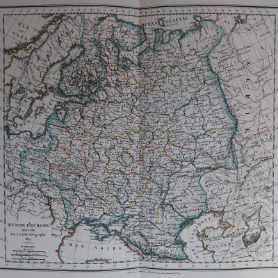 Mapa antiguo Siglo XIX Russie Europe Dressée Rusia Ucrania Polonia Finlandia Bálticos 1819 DATADO Lapie