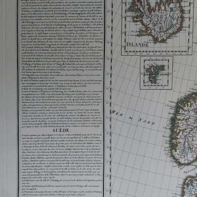 Mapa antiguo Siglo XIX Suède Suecia Dinamarca Noruega FinIandia Islandia Escandinavia 1816 Poirson