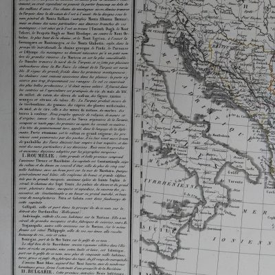 Mapa antiguo Siglo XIX Turquie D’ Europe Turquía Grecia Italia 1817 DATADO Jean Baptiste Poirson