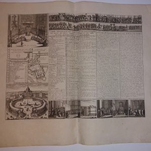 Grabado Siglo XVIII 1710] L'Idèe Generale du Conclave Vaticano Cónclave papal Papa de Roma Chatelain