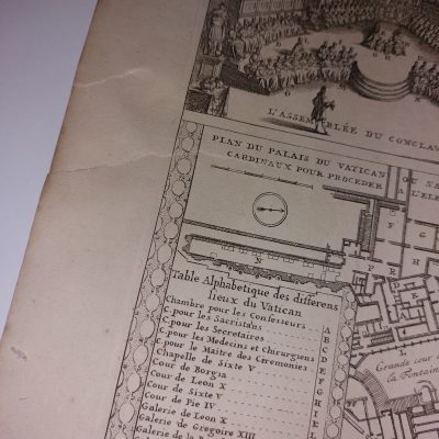 Grabado Siglo XVIII 1710] L’Idèe Generale du Conclave Vaticano Cónclave papal Papa de Roma Chatelain
