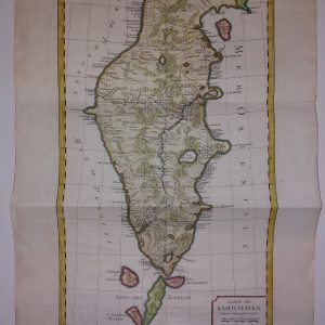 Mapa antiguo Siglo XVIII 1757 Carte du Kamtchatka Península Kamchatka Russia Rusia Nicolas Bellin