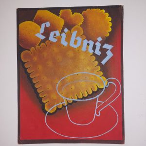 CARTEL ORIGINAL DE GALLETAS LEIBNIZ REALIZADO EN ACUARELA POR G.PISKORS EN 1933.