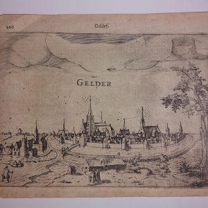 Grabado antiguo SXVII 1610 Gelder Geldern ALEMANIA Deutschland RENANIA WESTFALIA GERMANY Guiccardini
