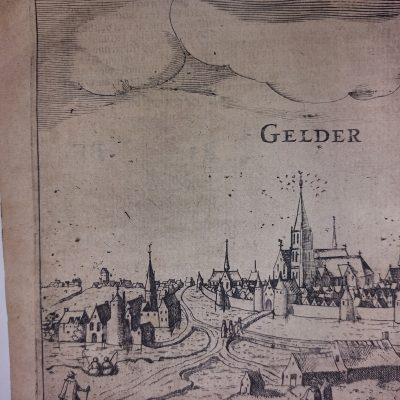 Grabado antiguo SXVII 1610 Gelder Geldern ALEMANIA Deutschland RENANIA WESTFALIA GERMANY Guiccardini