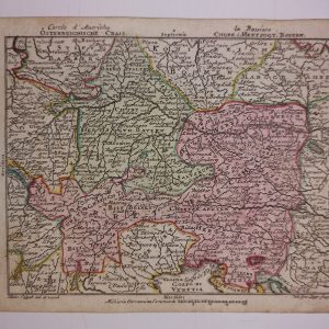 Mapa antiguo Siglo XVIII [1762] Österreichische Crais Churf Hertzogt Bayern Austria Lotter, Lobeck