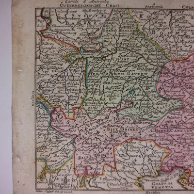 Mapa antiguo Siglo XVIII [1762] Österreichische Crais Churf Hertzogt Bayern Austria Lotter, Lobeck