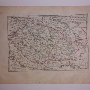 Mapa SXVIII 1748 Royaume Bohéme Marquist Moravie Silésie Autrichienne Checa Chequia Polonia Vaugondy