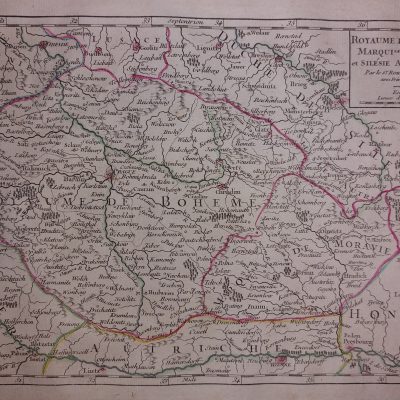 Mapa SXVIII 1748 Royaume Bohéme Marquist Moravie Silésie Autrichienne Checa Chequia Polonia Vaugondy